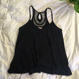 Black racer back tank top